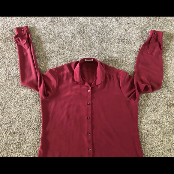 Burgundy Breckenridge Blouse Size 12 Classic Official Classic Workwear - Picture 5 of 7